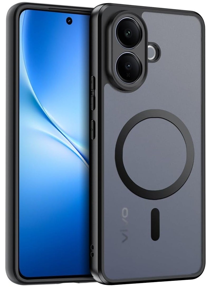 CHEROSIN حافظة هاتف مغناطيسية لهاتف vivo V60 Lite 5G بظهر شفاف غير لامع، غطاء هاتف واقي نحيف - Image 1